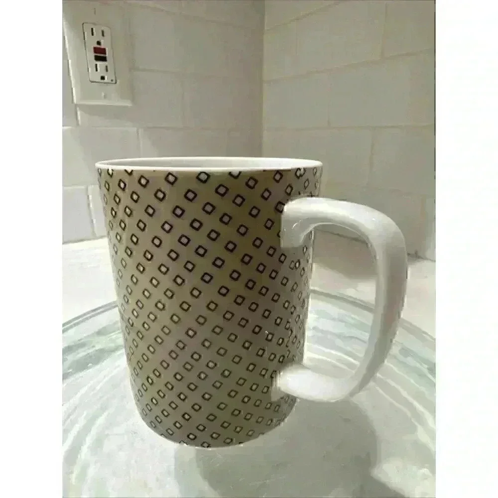 Fitz and Floyd Coffee Mug, Pretty Tea Cup, preppy plaid